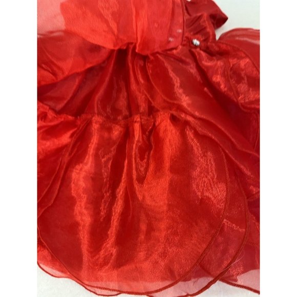 Nannette Baby Red Tulle Sheer Dress 18 months Circle Party - Picture 14 of 14